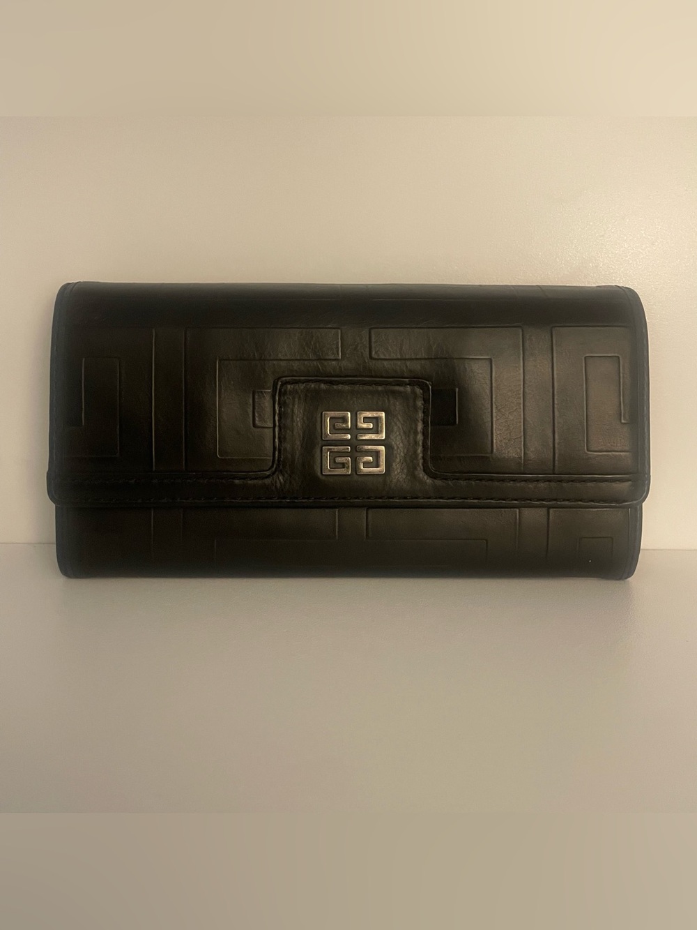 Givenchy Black Leather Embossed Wallet